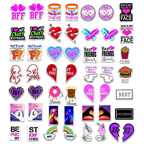 50 Pcs Friends Stickers| Best Friends Waterproof Vinyl Stickers for Bike Water Bottles Laptop Bicycle Refrigerator Cup Luggage Computer Mobile Phone Skateboard Decals