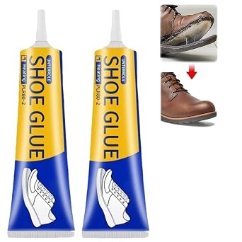 Shoe Glue Sole Repair, Transparent Shoe Glue Repair Adhesive, Waterproof Clear Shoe Repair Glue for Sneakers Boots Leather Handbags Fix Soles Heels Repair 60ml2Pcs