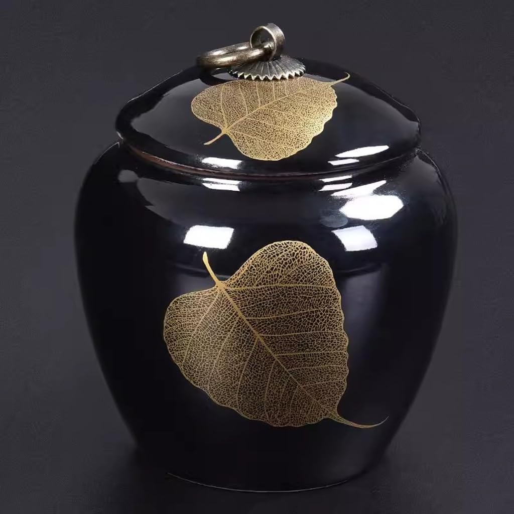 Organizer na torebkę na herbatę Pojemnik do przechowywania herbaty Chińskie retro puszki na herbatę Czarne ceramiczne puszki do przechowywania herbaty w gospodarstwie domowym Zamknięte puszki na herb