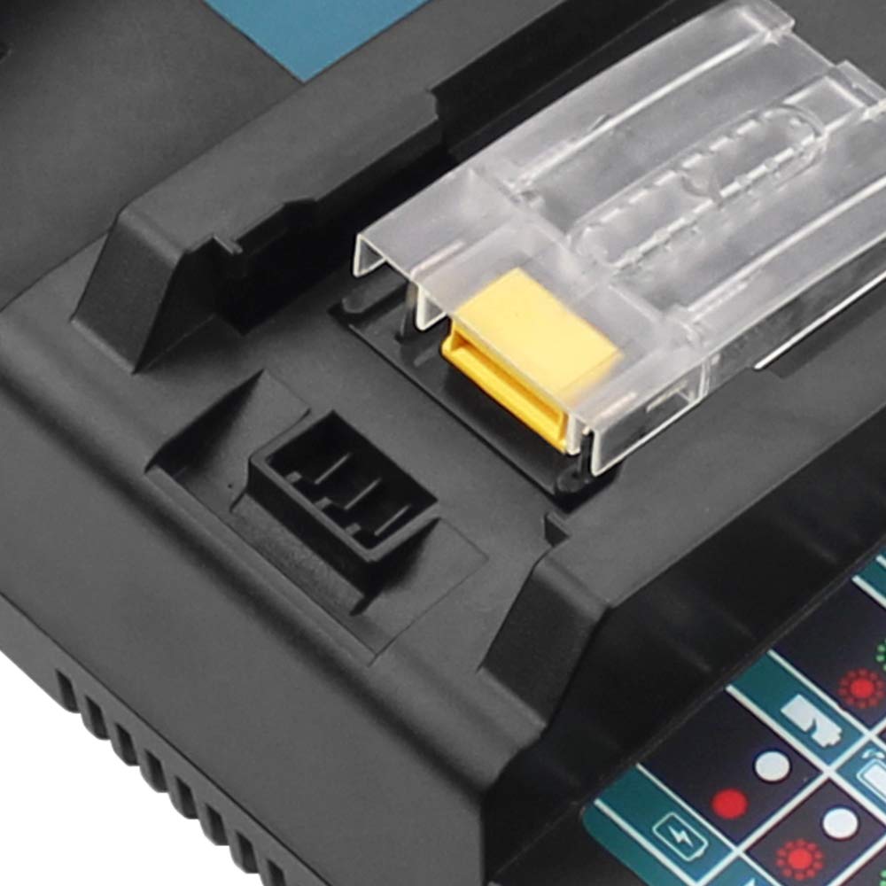 DC18RD Cargador de Doble Puerto 7A Cargador Rápido para DC18RC DC18RA DC18SF Compatible para Makita 14.4V-18V BL1415 BL1430 BL1830B BL1840B BL1845B BL1850 BL1850B