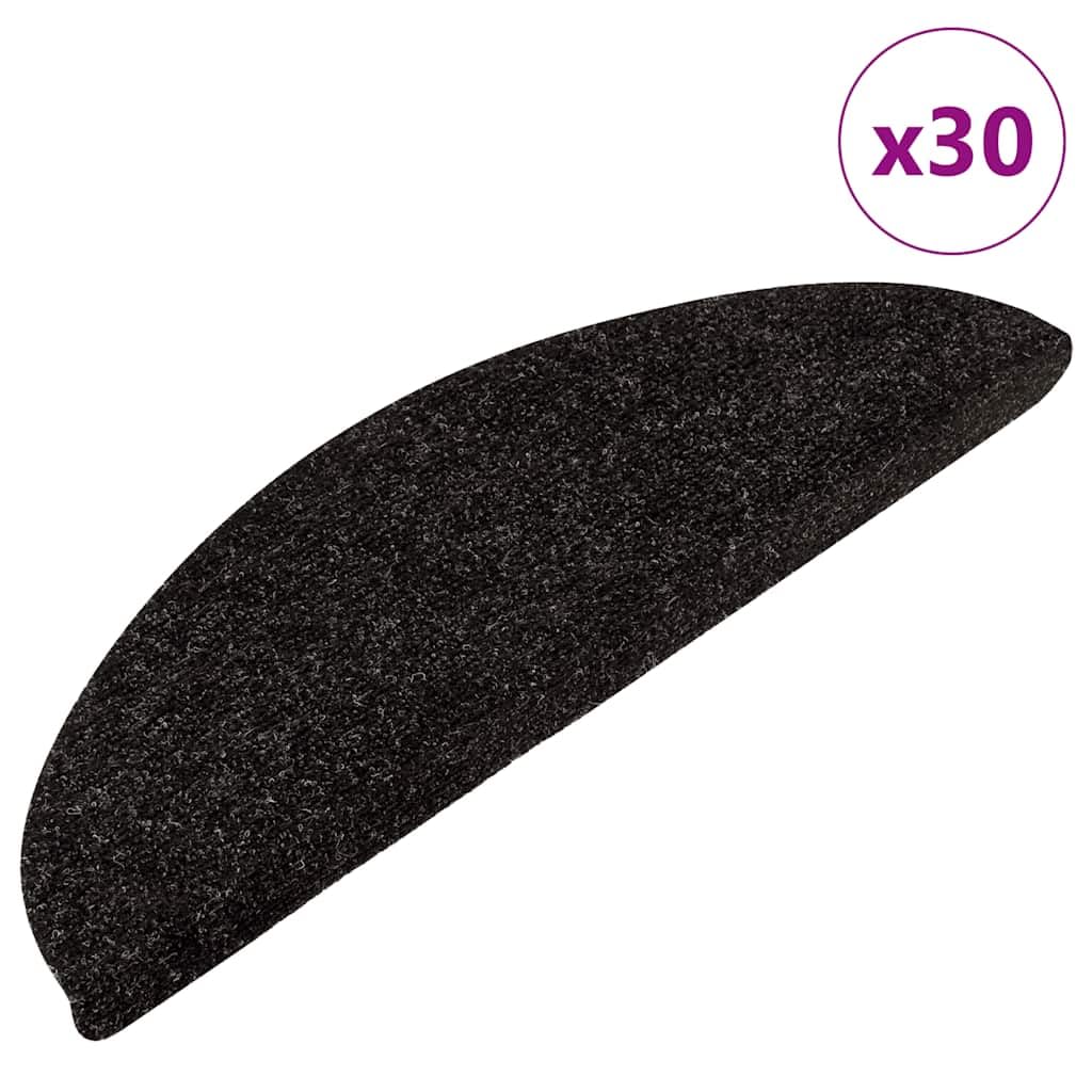 Tidyard Tapis d'escalier Auto-adhésifs 30 pcs Noir 56x17x3 cm, Tapis Escalier Tapis de Sécurité pour Sol Protection, Aînés et Animaux Style B