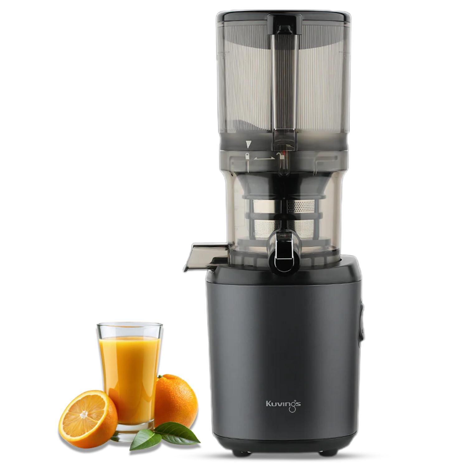 Kuvings AUTO6 Gunmetal Black Hands-Free Cold Press Whole Slow Juicer, Automatic Fruit Cutting Technology, Patented JMCS Technology (10% More Juice), 12Yr Motor Warranty, Best Fruit & Vegetable Juicer