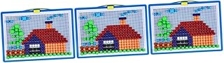 Totority 3 Conjuntos Crianças Quebra-Cabeça De Plástico Pegboard Cogumelo Prego Quebra-Cabeça Crianças Pegboard Quebra-Cabeça Mosaico Pegboard Pegboard Quebra-Cabeça Brinquedo Criança