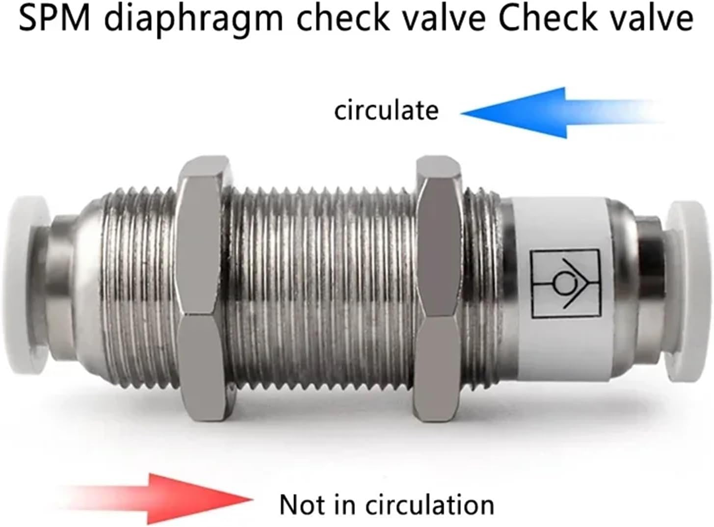 Pneumatic Check Valve 6mm 8mm 10mm 1/4 3/8 1/2 One Way Non Return Valve Air Single Way Brass Valve Air Pipe Fitting Adapter(SPM-10)