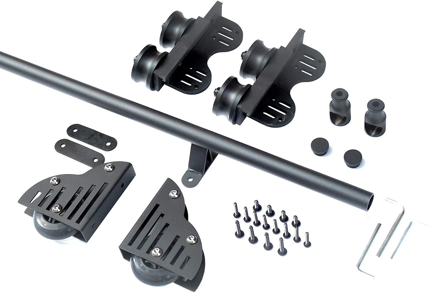 DIYHD 6.6FT Stand Up Home Office Library Ladder Rolling Track Kit