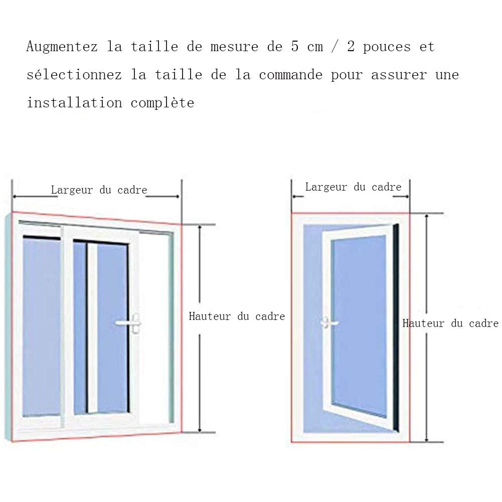 Magnétique Moustiquaire Porte Rideau, Moustiquaire Aimantee, Automatiquement Fermé Moustiquaire Porte Facile, Pour Fenêtre/Portes/Patio/Couloirs-Noir 105×95cm(WxH