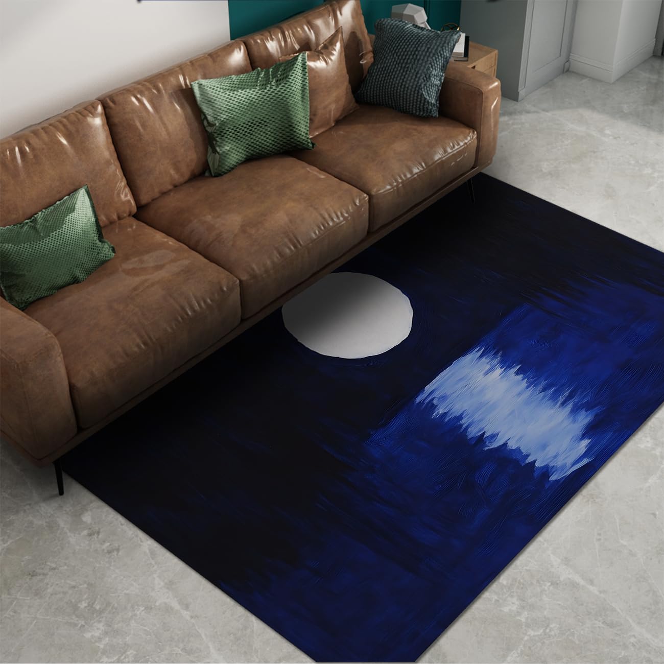 Tapis antidérapant bleu nuit facile à nettoyer pour en finir avec les corvées