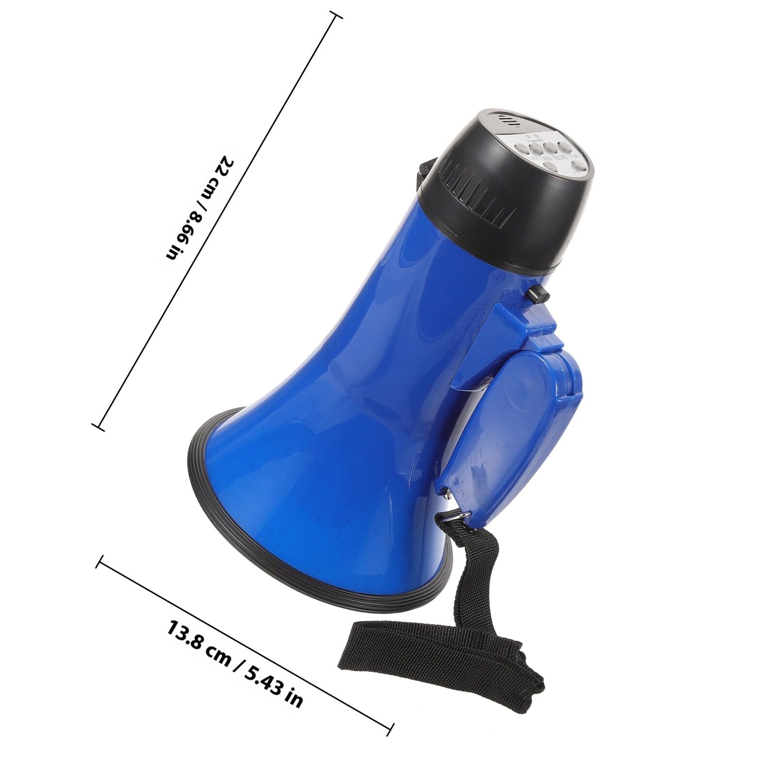ORFOFE Megáfono de Mano Plegable Azul con Micrófono Grabador y Amplificador de Sonido Altavoz Portátil para Guía Turístico y Vendedor