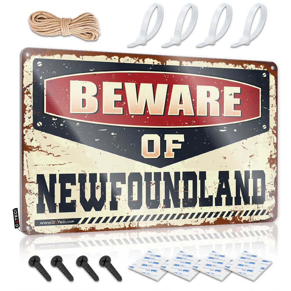 Office Tin Sign Beware Of Newfoundland Sign Funny Vintage Signs Metal Vintage Signs(30X40CM)