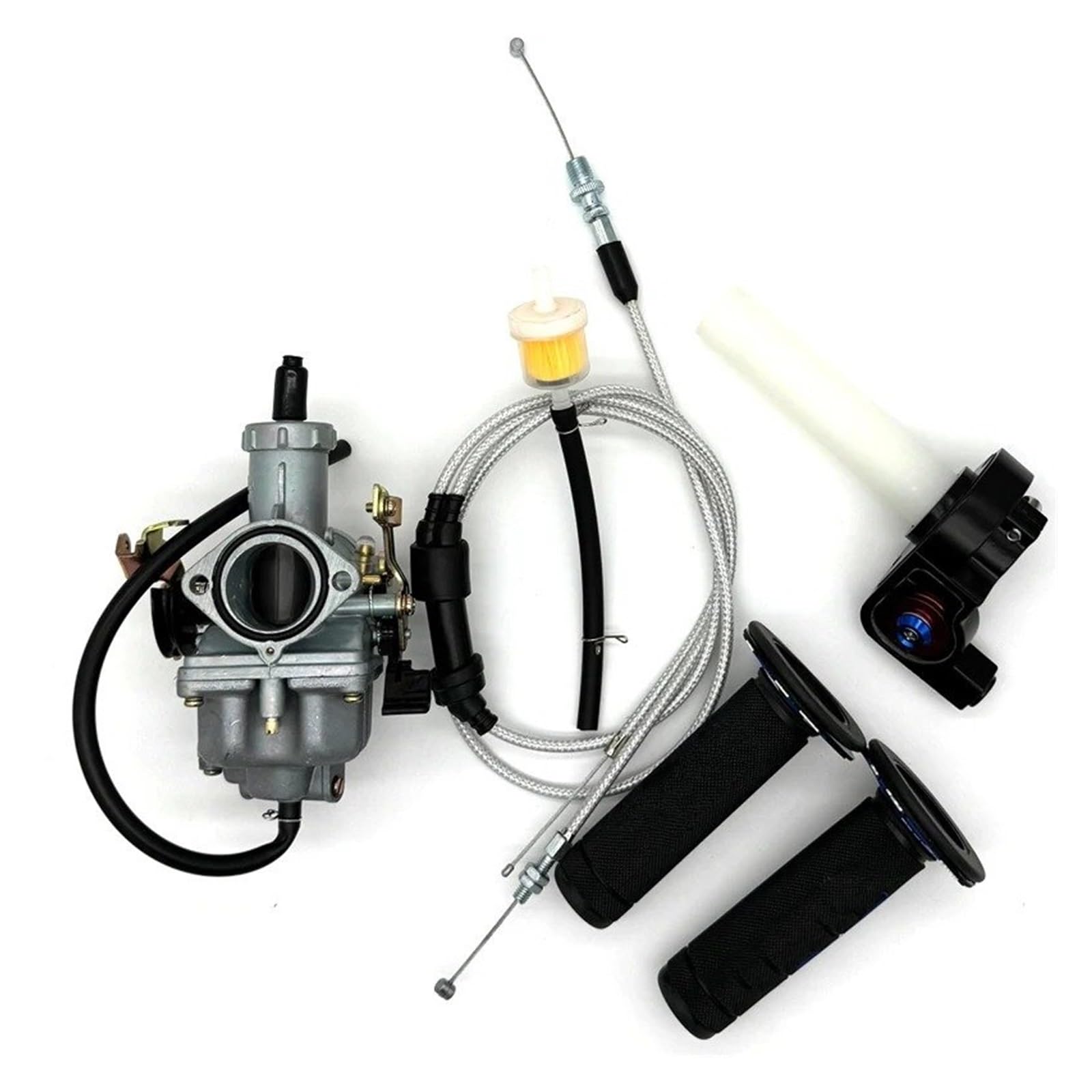 Motosierra Carburador Carburador De Motocicleta Con Empuñaduras Cable Doble Kit Carburador Para PZ30 175CC/200CC/250CC VM26 TTR CB CG(For PZ30grip kit)