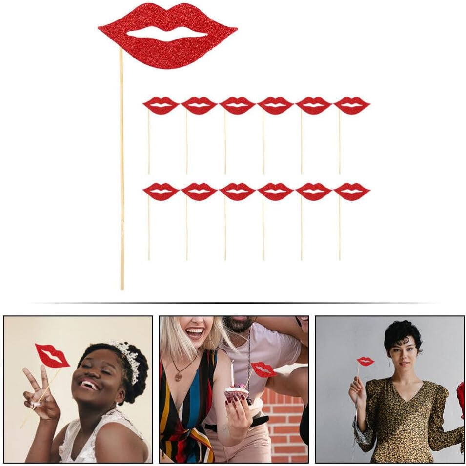 Gadpiparty 20pcs Funny Lips Photo Booth Props for Parties Weddings Birthdays Creative Lip Shaped Photography Accessories Reusable Decorative for Memorable Moments