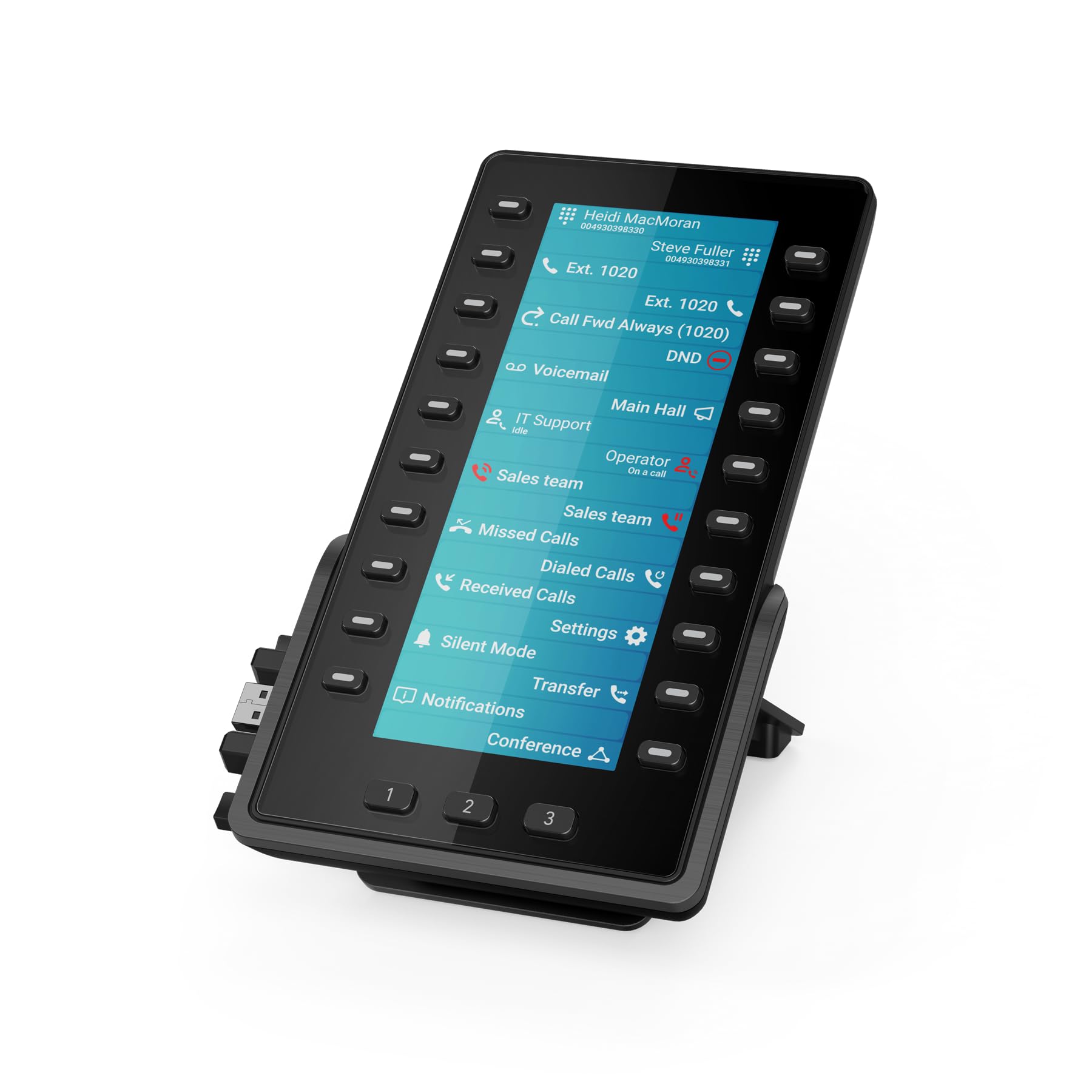 Snom D8C Erweiterungsmodul, 6,8" TFT, 20 Tasten, Schwarz | VoIP Tastenpanel mit BLF & Direktwahl-Funktion – Sidecar für Rezeption, Callcenter und Power-User, kompatibel mit D8xx