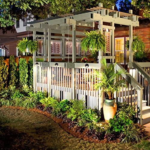 Leonlite Led Low Voltage Deck Lights, 170Lm 4.09Inch Landscape Step Railing Fence Light, 12-36V Ac/Dc, Die-Cast Aluminum Housing & Frosted Glass Lens, Ul Listed Cord, Black, 3000K Warm White, 6 Pack #TOP4