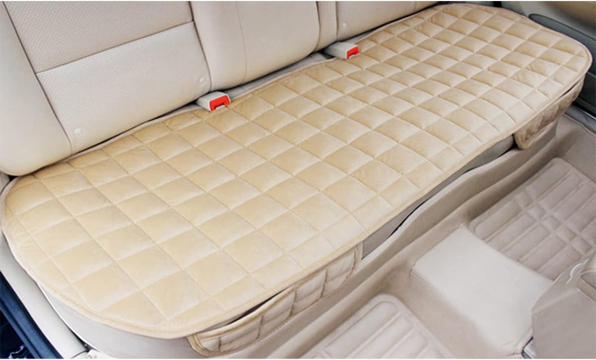 Universal Car Seat Cover Quilted Car Cushions Pads Flocking Cloth Car Seat Protector Interior Accessories,Black Rear Seat