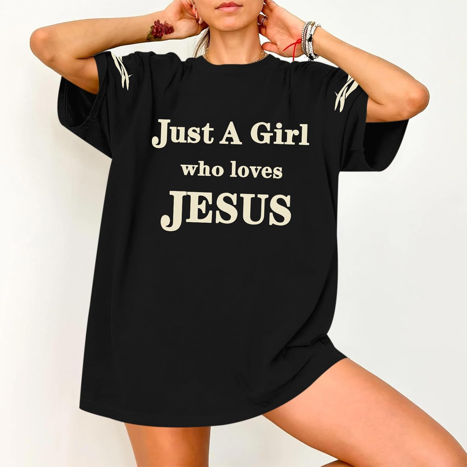 Jesus Shirts for Women Christian Oversized Tshirts God Faith Shirt Religious Bible Verse Tees Inspirational Tops - Image 2