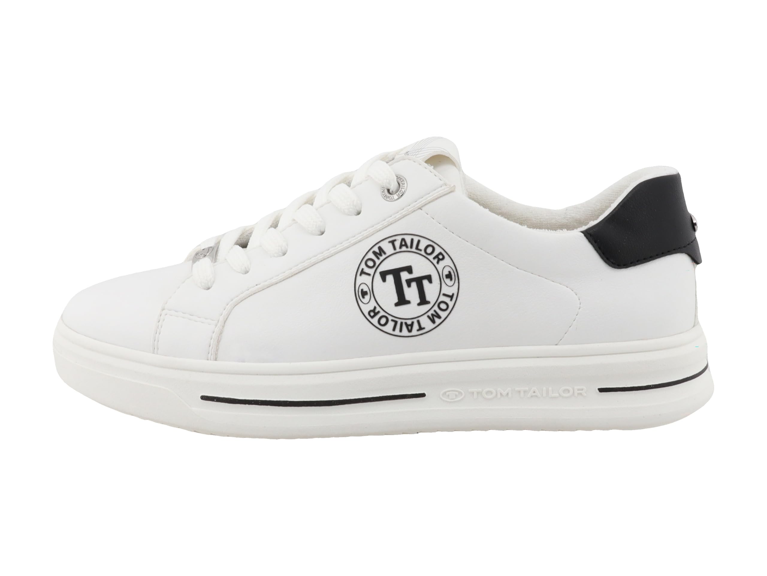 TOM TAILOR Women's 9590320001 Trainers, White Black, 4 UK