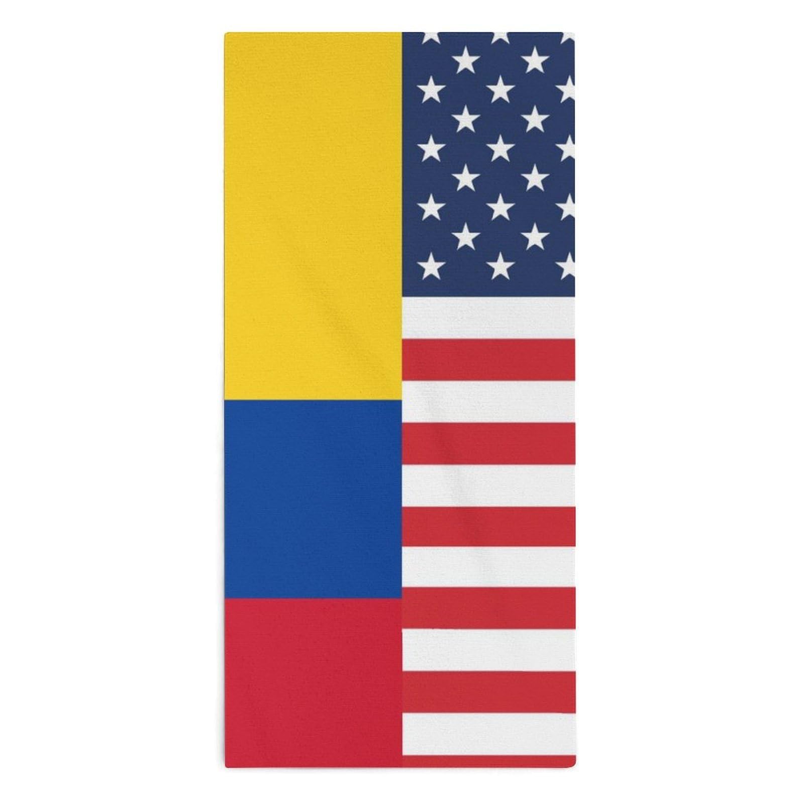 TXFBTRFSA Colombia U.S.A Flag Hand Towels for Adult Face Towel Bath Beach Swim Accessories