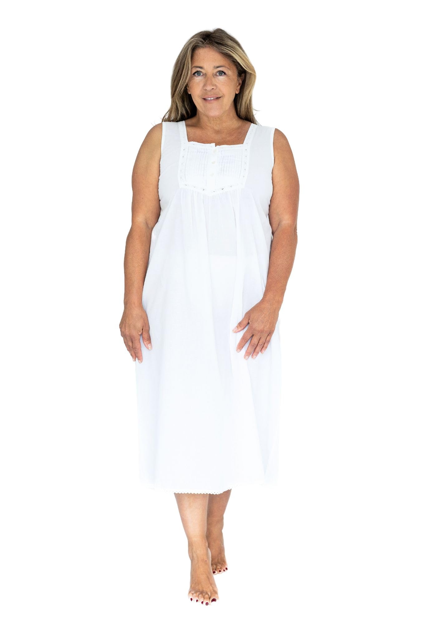 Lunn Antiques Women's White Cotton Victorian | Nicole Sleeveless