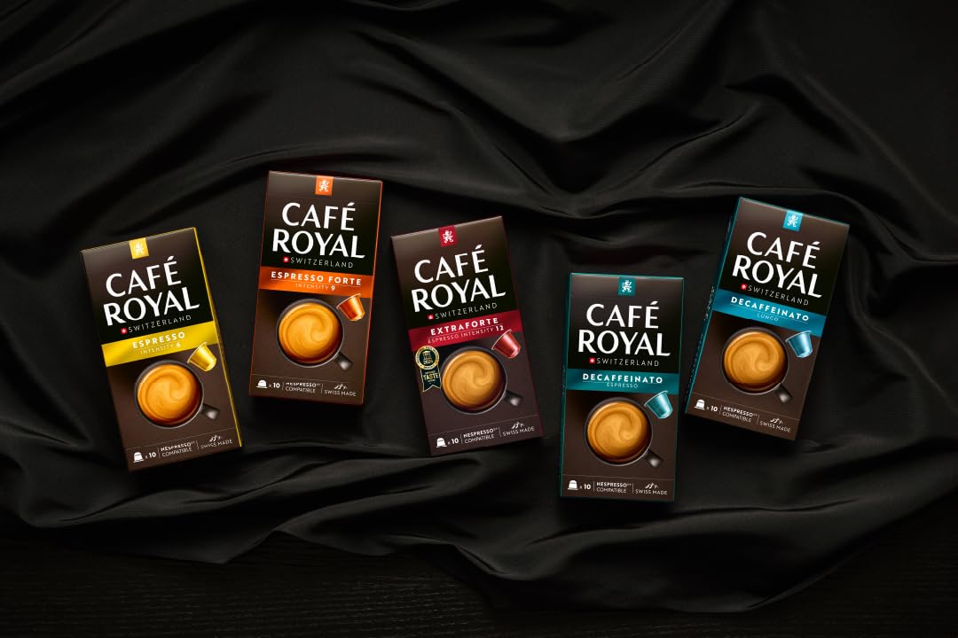 Café Royal Lungo Forte - 100 cápsulas para cafetera Nespresso, intensidad 8/10, cápsulas de café de aluminio con certificación UTZ