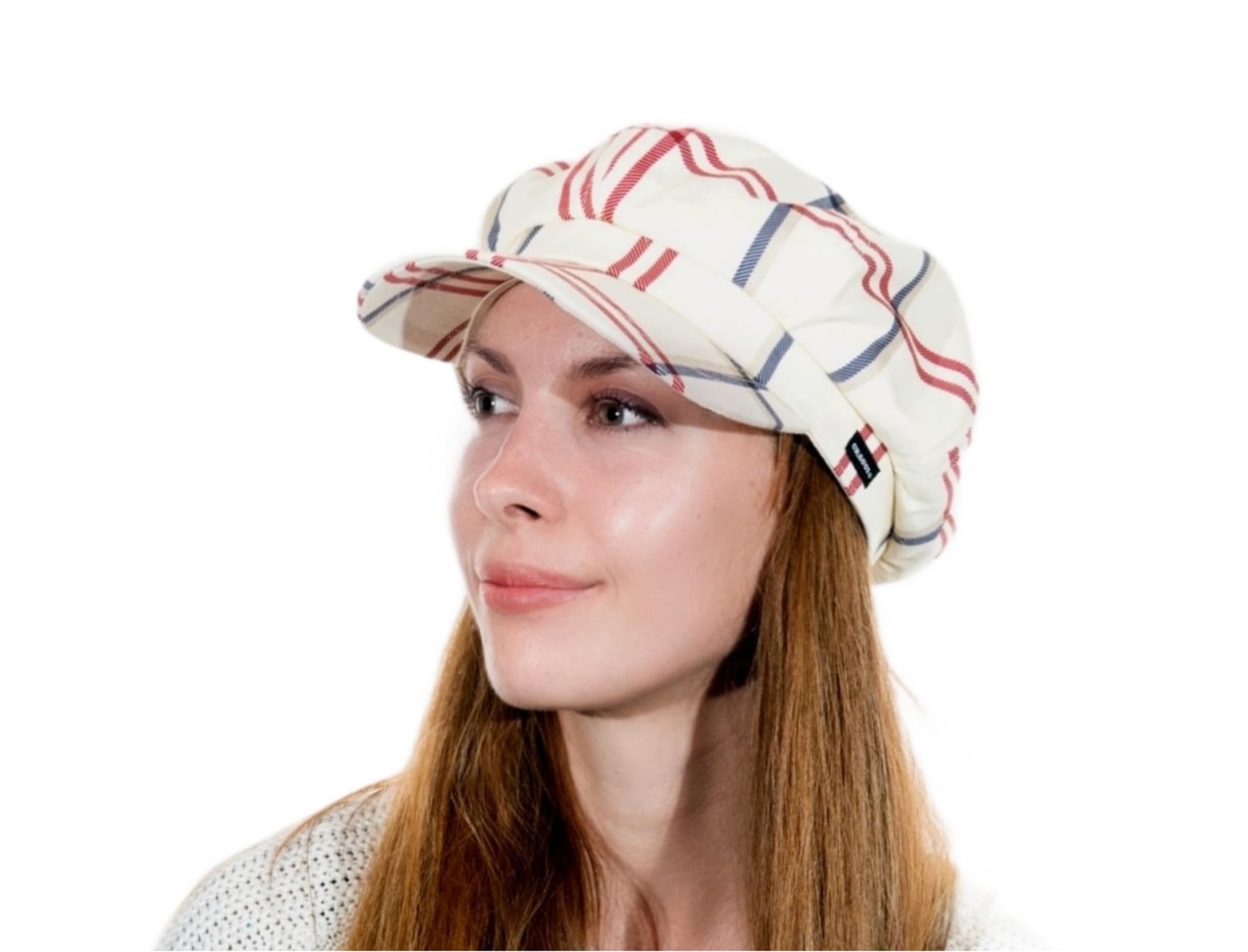Baker Boy Cap,Newsboy Hat Cabbie Shelby Hat Navy Red Cream Check
