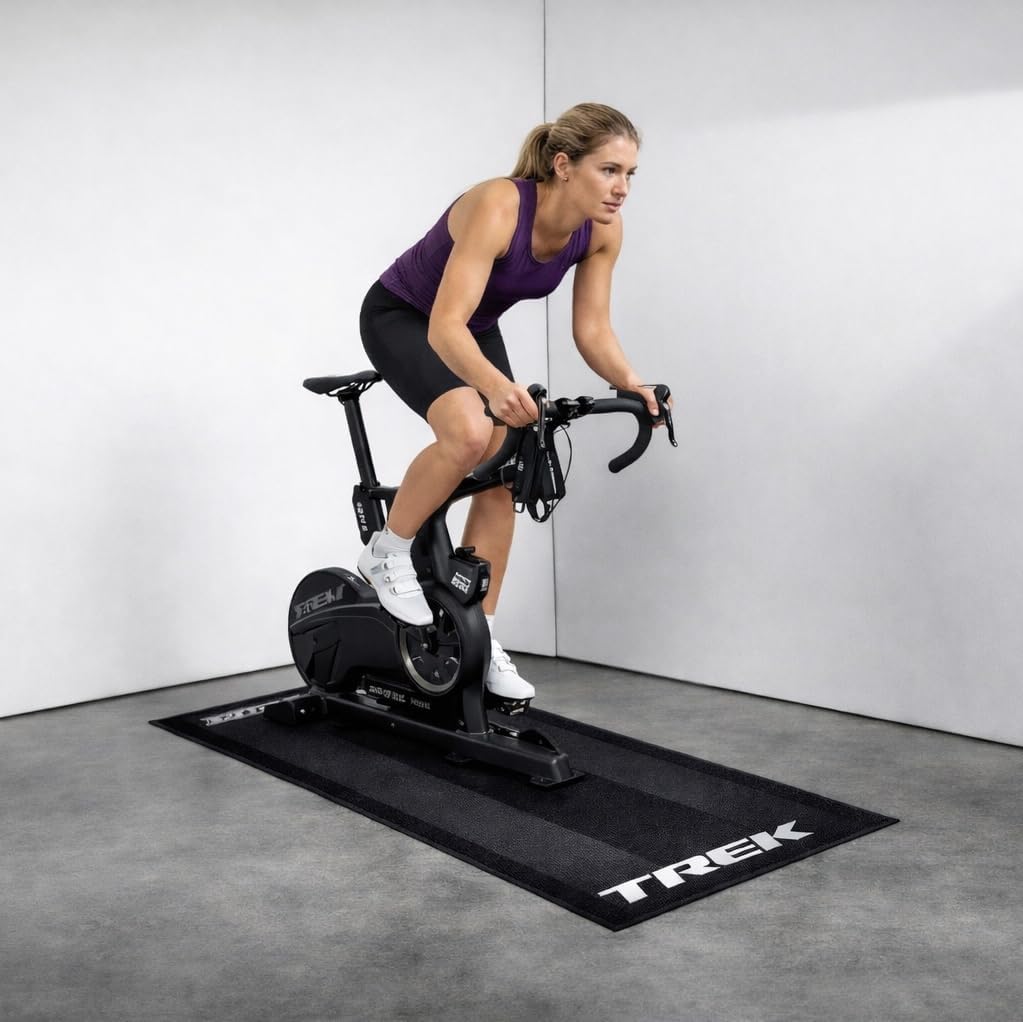 Home Trainer Bike Mat for Trek 65 x 180 SIXTEN - Anti-Vibration and Noise Cancelling Training Mat - Floor Protection for Indoor Bike - Durable and Environmentally Friendly