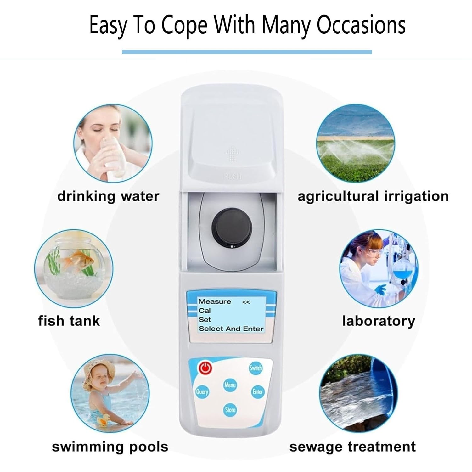 Handheld Turbidity Meter,Water Quality Tester,Portable Turbidimeter,with Backlight 3 PCS Sample Vials, Measuring Range 0~1000 NTU,for Testing Turbidity of Liquids(ZD-801)