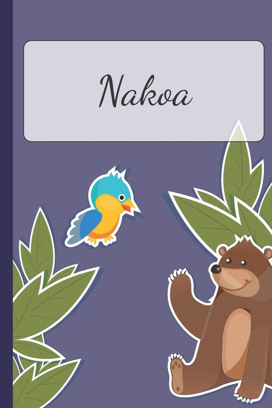 Nakoa: Personalized Notebooks • Sketchbook for Kids with Name Tag • Drawing for Beginners with 110 Dot Grid Pages • 6x9 / A5 size Name Notebook • ... Personal Gift • Planner and Journal for kids