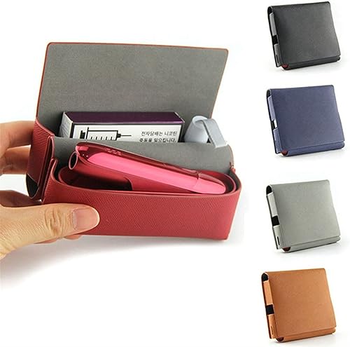 Miniatura 3 de EPMANN Flip Cover Double Book Leather Case Bag Case Wallet Holster Fit for Iqos 3 DVD Storage case Color  Blue