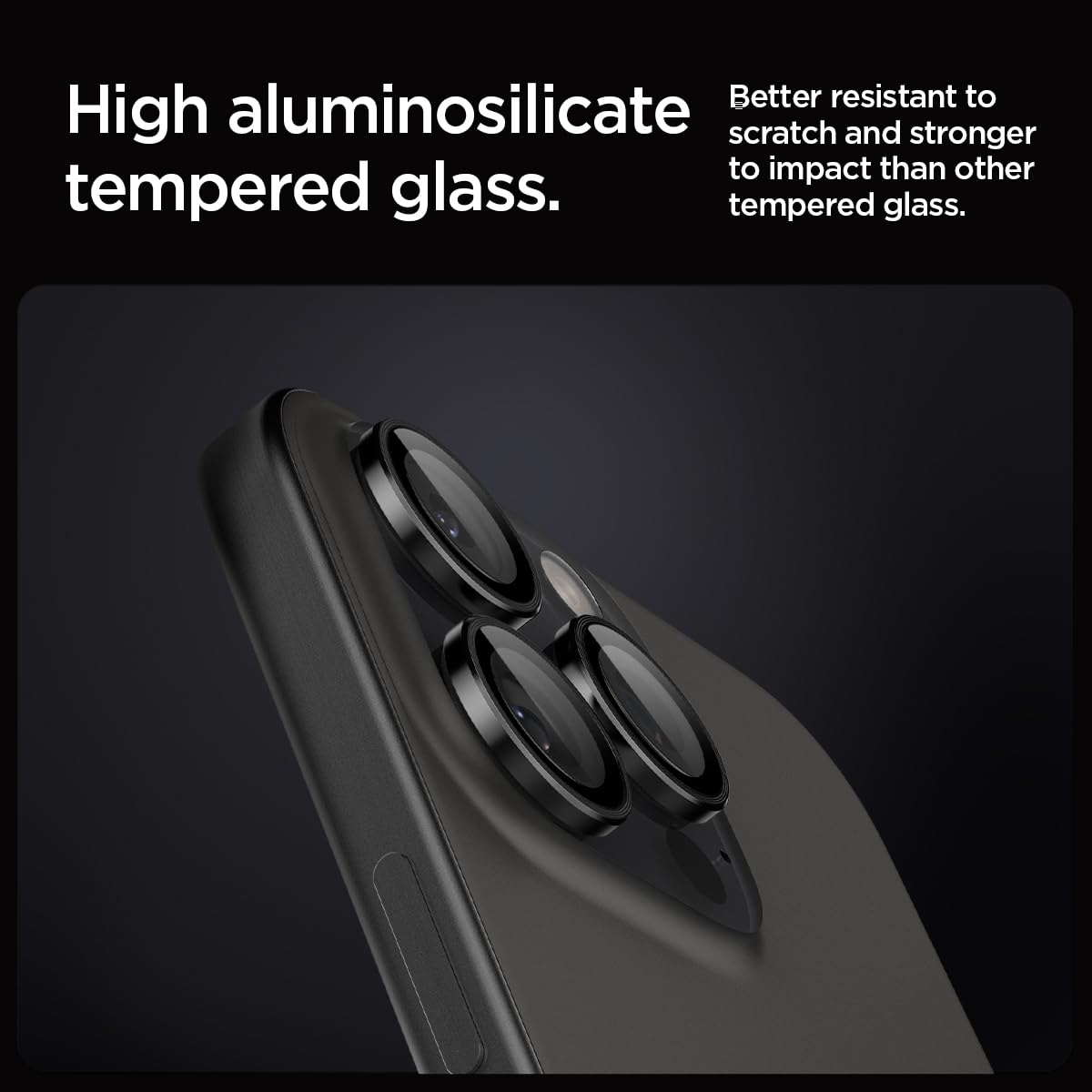 Spigen Glas.tR EZ Fit Optik Pro Tempered Glass Camera Lens Protector for iPhone 14 Pro, iPhone 14 Pro Max - Black (2 Pack) - Image 3