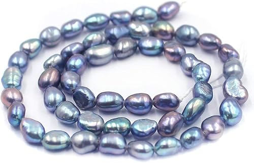 Joyería Artesanía Natural Patata Larga Negro Perla de Agua Dulce Suelta Joyería DIY Cuentas Strand 15"