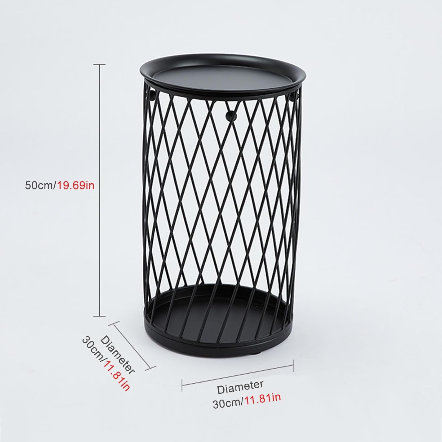 Metal Cylindl Wrought Iron Umbrella Holder with Removable Drip Tray Entryway nizer for Home & Commercial Use (Black)