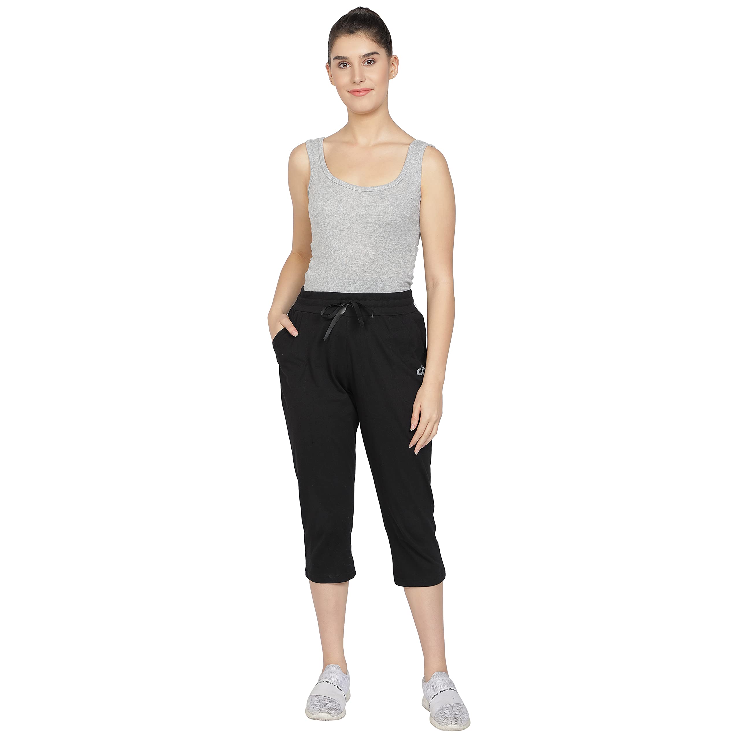 Womens Regular Fit Solid Cotton Capri Pant for Daily Casual Wear-image-23