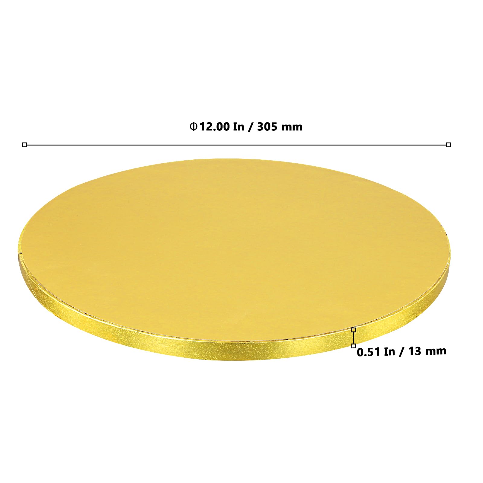 12 Tavole Rotonde Sottotorta Dorate 30 cm da 13 mm