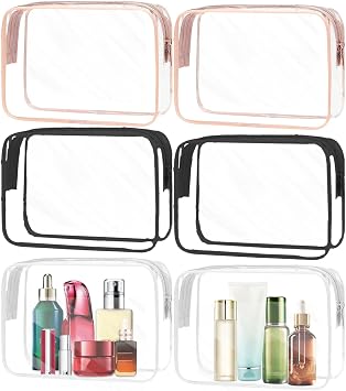 Clear Travel Cosmetic Bags with Zipper Large Waterproof Toiletry Travel Bag