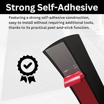 Floor Transition Strip Self Adhesive Carpet Wood Tile Vinyl Flooring Laminate Transition Cover Edge Trim Gap Doorway Threshold for Uneven Floors Heights Within 5 mm (Black, 40 inches)