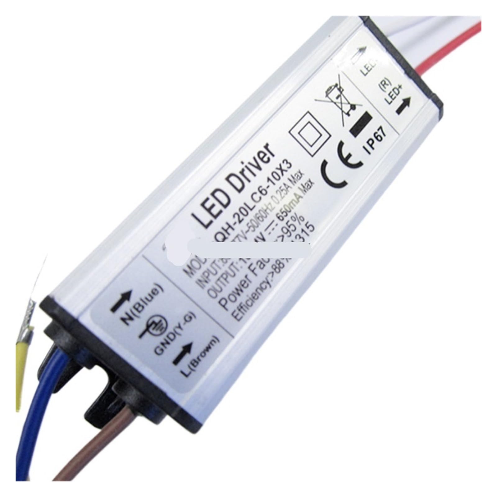 Pilote LED 6-10x3w 20W avec alimentation DC18-34v haute performance