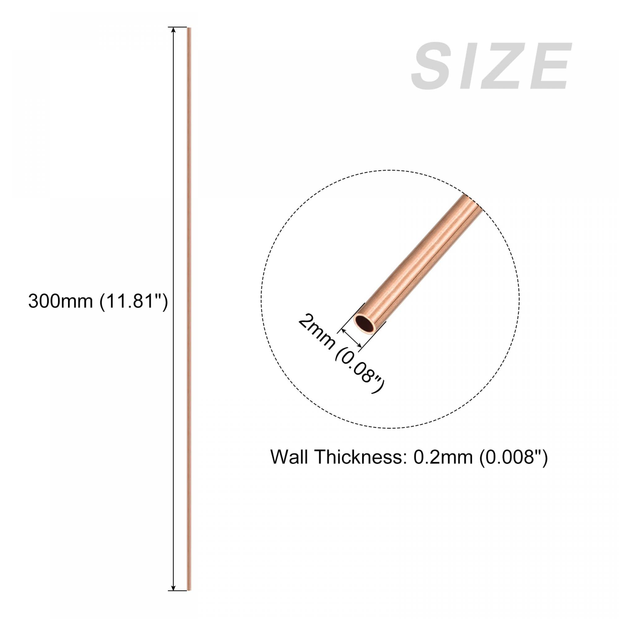 Tuyau Tube Cuivre SOURCING MAP 4mm Diamètre Extérieur 0,2mm Épaisseur