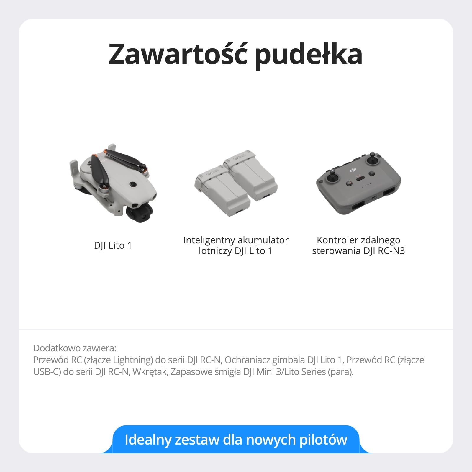 DJI Lito 1 Two-Battery Combo (RC-N3), dron 4K dla początkujących | Wykrywanie przeszkód, ActiveTrack, wideo 4K i zdjęcia 8K, lekki dla dorosłych, transmisja wideo 15km, 2 akumulatory, C0