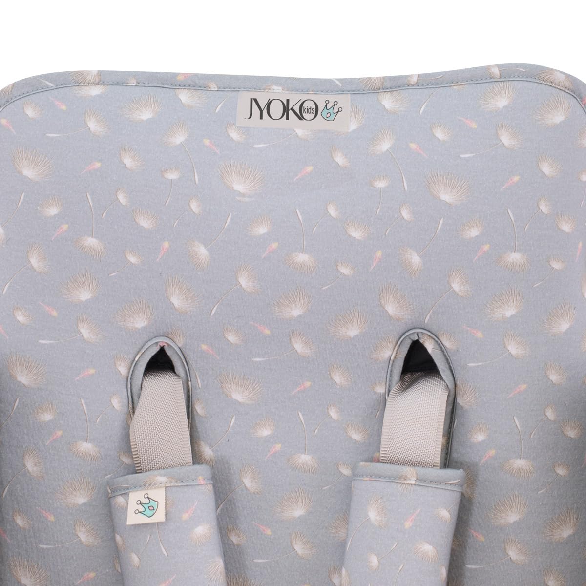 JYOKO KIDS Cuscino Passeggino Universale + Protezione per Cintura di Sicurezza, Materassino Universale per Carrozina Realizzato in Tessuto di Cotone + Schiuma e Tecnico Traspirante (Black Rayo)