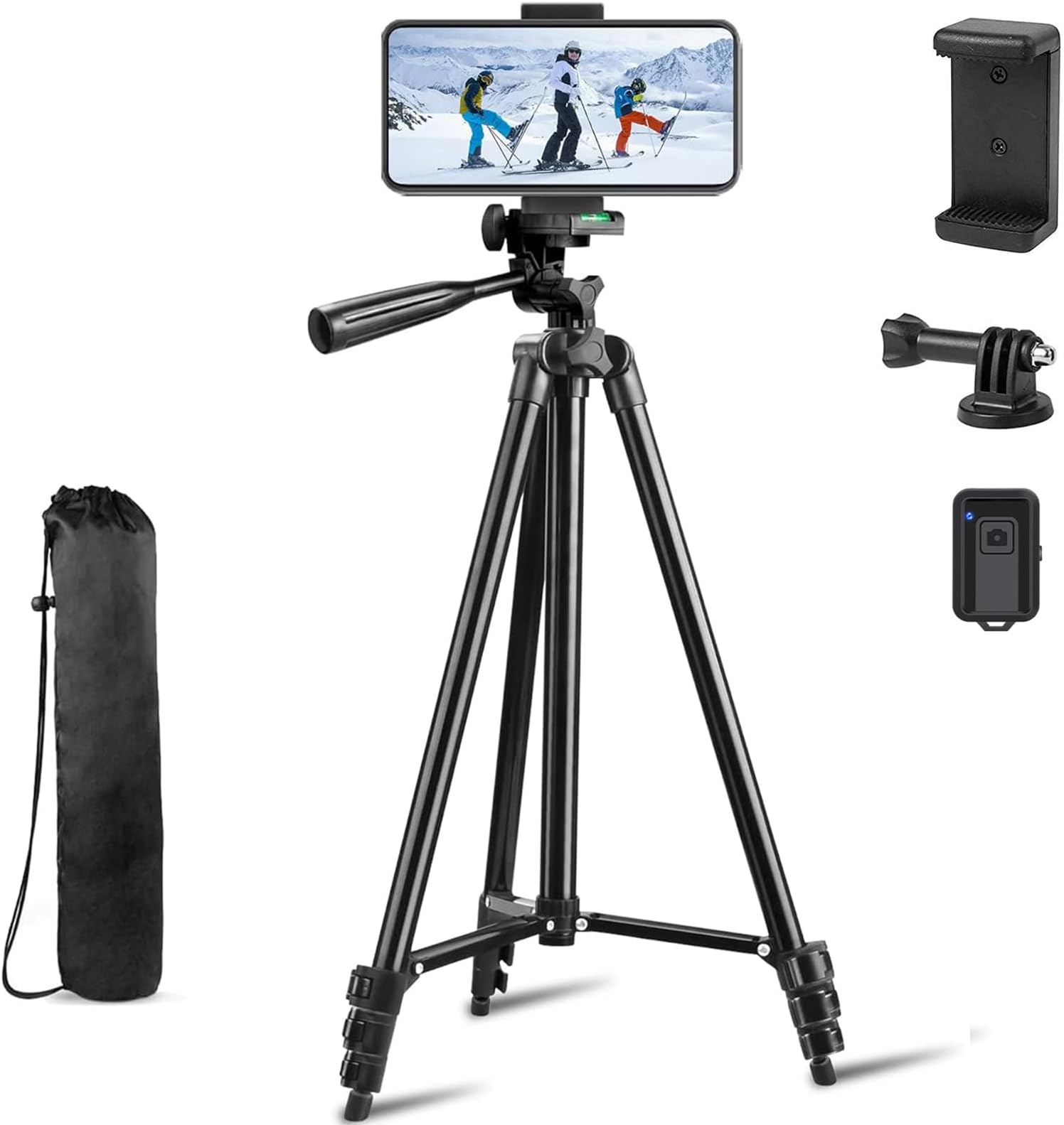 Phone Tripod Stand, IBESTON 42 Inch 106cm Aluminum Lightweight Extendable Tripod with Holder Mount and Bluetooth Wireless Remote Shutter for Camera and for iPhone Samsung and Other Android Smartphones
