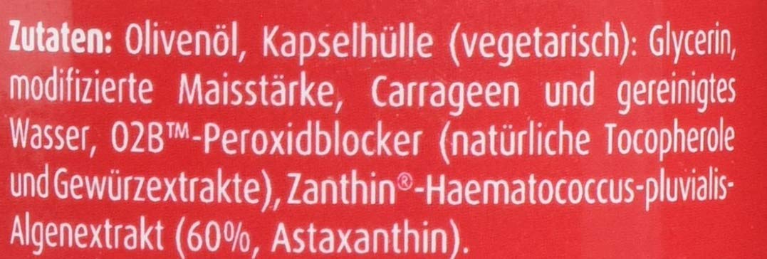 ZeinPharma Astaxanthin 4mg - 90 Kapseln (3 Monate Vorrat) • Glutenfrei, vegan, koscher & halal