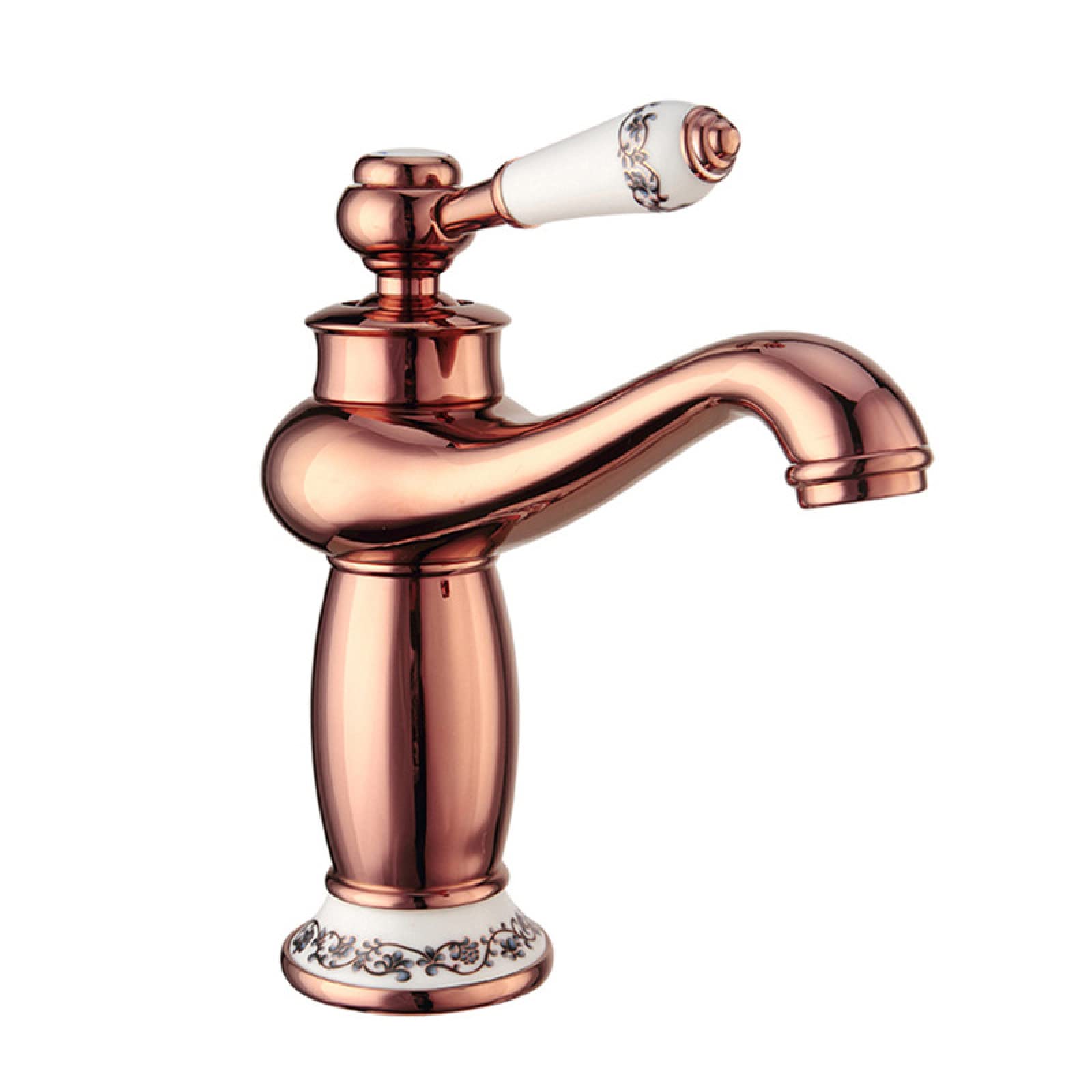 Robinet de salle de bain vintage sans fuite en laiton massif rose gold