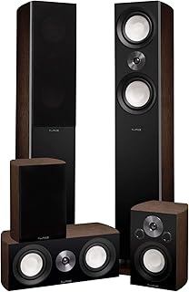 Fluance Reference Surround Sound Home Theater 5.0 Channel Speaker System Including 3-Way Floorstanding Floorstanding Towers, Center Channel, and Rear Surround Speakers - Walnut (XL8HTBW)