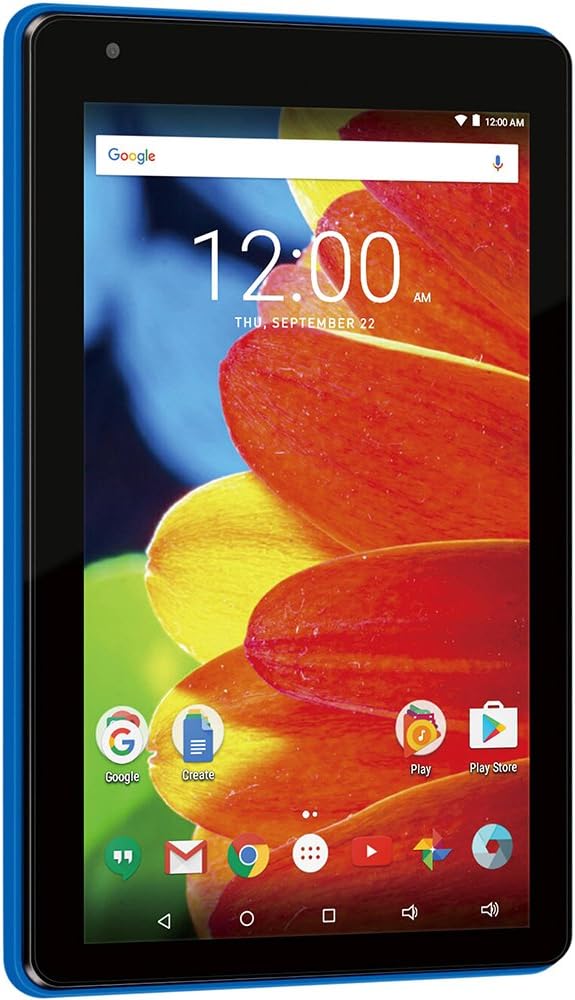 Premium High Performance RCA Voyager Pro 7" 16GB Touchscreen Tablet With Keyboard Case Computer Quad-Core 1.2Ghz Processor 1G Memory 16GB Hard Drive Webcam Wifi Bluetooth Android 6.0-Blue