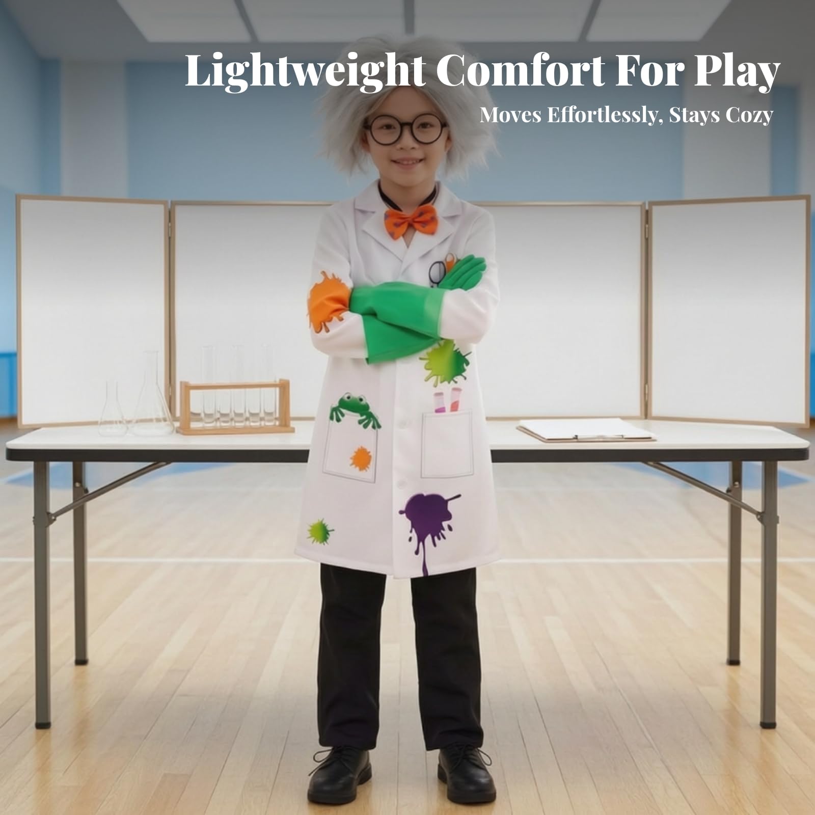 Set di Costumi da Scienziato Realistico Colorato, Costume da Scienziato con Accessori, Resistente, per Carnev, Recite Scolastiche