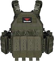 Vista 10 de BOMTURN Chaleco táctico de airsoft mejorado para exteriores