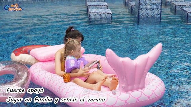 HeySplash Flotador Hinchable De Flamingo Para Piscina – Tumbona Solar Con Portavasos Y Almohada Desmontable, Adultos, 210 X 128 Cm, PVC Reforzado