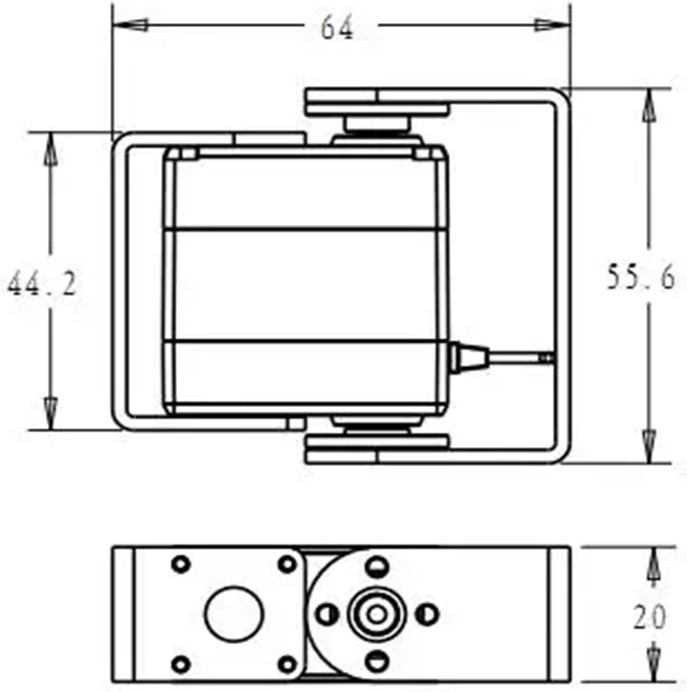 Digital Servo 15kg RDS3115 Metal Gear Servo with Long and Short Straight U-Mount(Control Angle 270)
