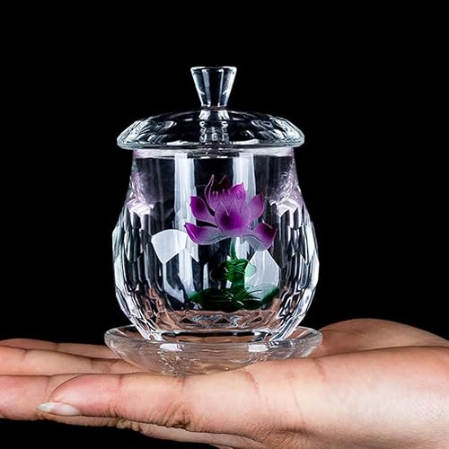 Miniatura 3 de Cabilock Vasos de vidrio Taza de té de vidrio Taza de altar Taza de oferta de agua Copa de adoración budista de vidrio Taza de cáliz Tazón de oferta