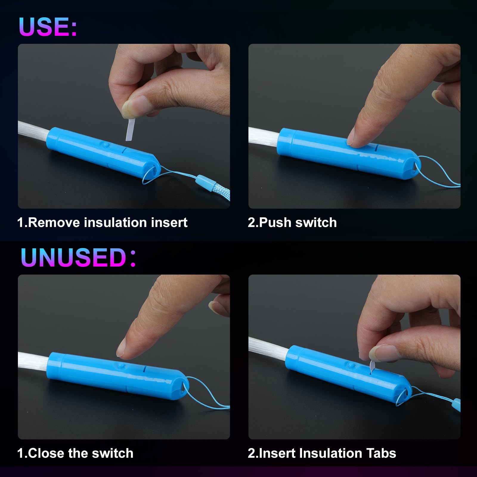 KIMIMARA Bastoncini Luminosi in Fibra 12 Bastoncini Luminosi a LED Colorati, Giocattoli per Feste per Bambini per Feste Notturne, Discoteche, Concerti, Club, Carnevali, Matrimoni (24 Fibre Glowstick)